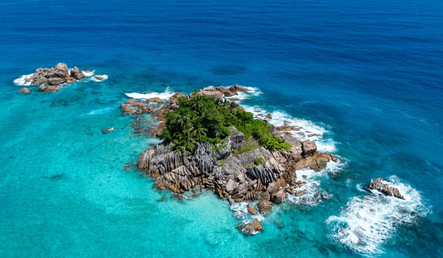Aerial view of St Pierre’s granite boulders