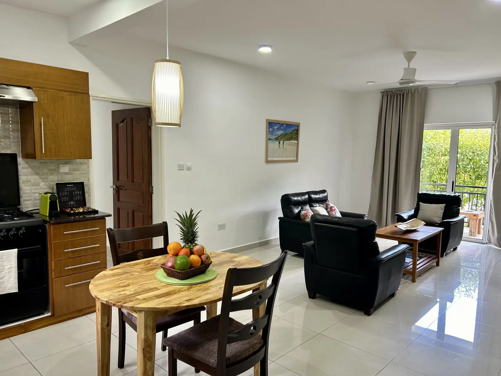 Open-plan living and dining area